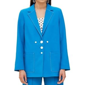 TOPSHOP Azure Contrast Stitch Suit Jacket
